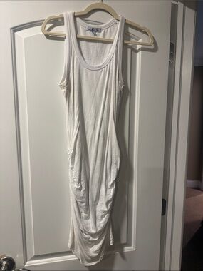 Red Haute White Sleeveless Midi Tank Dress
